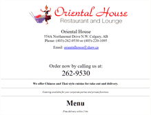 Tablet Screenshot of orientalhouse.ca